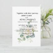 Invitation Elégante photo botanique d'eucalyptus (Debout devant)