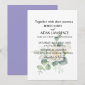 Invitation Elégante photo botanique d'eucalyptus (Devant / Derrière)