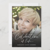 Invitation Élégante photo Célébration de la vie (Devant)
