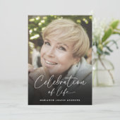 Invitation Élégante photo Célébration de la vie (Debout devant)
