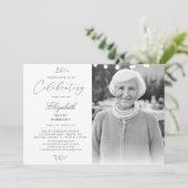 Invitation Elégante photo Célébration de la vie funéraire Mem (Debout devant)