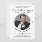 Invitation Élégante photo Célébration de la vie Memorial Invi (Devant)