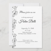 Invitation Élégante photo Célébration des funérailles commémo (Dos)