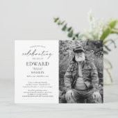 Invitation Élégante photo Célébration des funérailles commémo (Debout devant)
