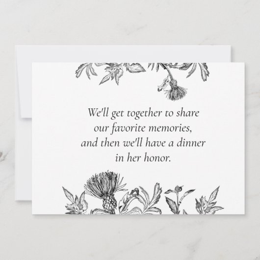 Invitation Élégante photo Célébration des funérailles commémo (Dos)