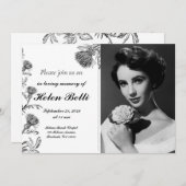 Invitation Élégante photo Célébration des funérailles commémo (Devant / Derrière)