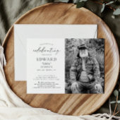 Invitation Élégante photo Célébration des funérailles commémo