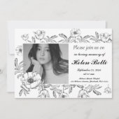 Invitation Élégante photo Célébration des funérailles commémo (Devant)