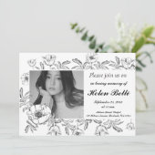Invitation Élégante photo Célébration des funérailles commémo (Debout devant)