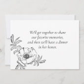 Invitation Élégante photo Célébration des funérailles commémo (Dos)