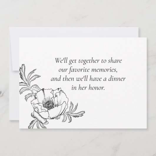 Invitation Élégante photo Célébration des funérailles commémo (Dos)