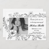 Invitation Élégante photo Célébration des funérailles commémo (Devant / Derrière)