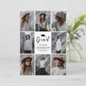 Invitation Élégante Photo Collage Graduation Party (Debout devant)