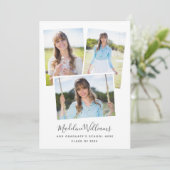 Invitation Élégante Photo Collage Graduation Party (Debout devant)
