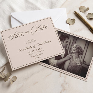 Invitation Élégante Photo d'Ancien Argent Victorien pour Sauv