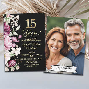 Invitation Élégante Photo d'anniversaire de mariage de 15 ans