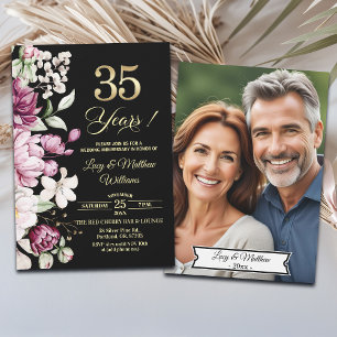 Invitation Élégante Photo d'anniversaire de mariage de 35 ans