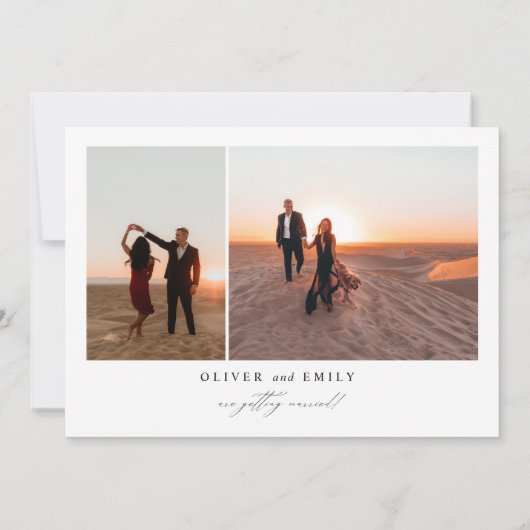 Invitation Élégante photo d'arc manuscrite Enregistrer la dat (Dos)