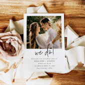 Invitation Élégante photo de calligraphie Nous faisons Mariag