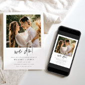 Invitation Élégante photo de calligraphie Nous faisons Mariag