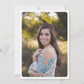 Invitation Élégante photo de graduation florale sur le dos (Dos)