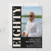 Invitation Élégante photo de la fête du 80e anniversaire de l (Devant)