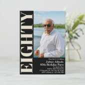 Invitation Élégante photo de la fête du 80e anniversaire de l (Debout devant)