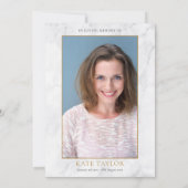 Invitation Élégante photo de marbre Célébration de la vie fun (Dos)