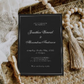Invitation Élégante photo de mariage d'hiver noir