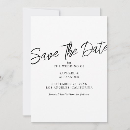 Invitation Élégante photo de mariage Enregistrer la date (Dos)