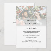 Invitation Élégante Photo de Mariage Horizontale (Devant / Derrière)