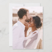 Invitation Elégante photo de Mariage noir et blanc (Dos)