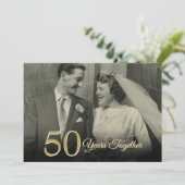 Invitation Élégante photo de mariage pour tout anniversaire d (Debout devant)