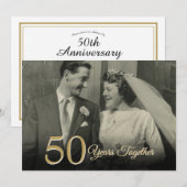 Invitation Élégante photo de mariage pour tout anniversaire d (Devant / Derrière)