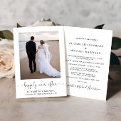 Invitation Élégante Photo de réception de mariage Heureux à j