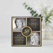 Invitation Elégante photo du 50e anniversaire de Black and Go (Debout devant)