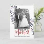 Invitation Elégante photo du Mariage de vacances "Joyeux & Ma (Debout devant)