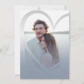 Invitation Elégante photo Dusty Blue & Silver Heart Mariage (Dos)