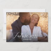 Invitation Elégante photo Dusty Rose Fête des mariées florale (Dos)