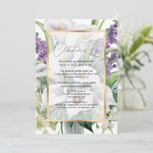 Invitation Élégante photo florale Célébration de la vie (Debout devant)