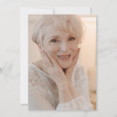 Invitation Élégante photo florale Célébration de la vie (Dos)