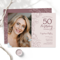 Elégante photo florale rose Dusty 50e anniversaire