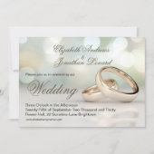 Invitation Elégante Photo Gold Rings Mariage élégant (Devant)