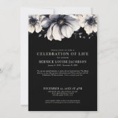 Invitation Élégante Photo Mémorial Célébration De La Vie (Dos)