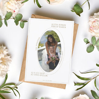 Invitation Elégante photo minimaliste mariage romantique