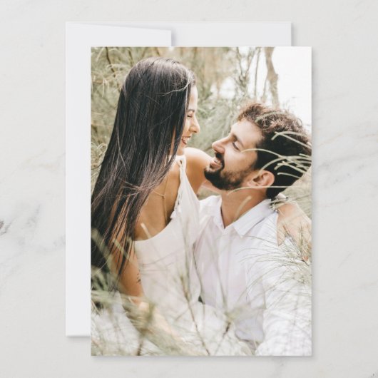 Invitation Élégante photo moderne Mariage noir et blanc (Dos)