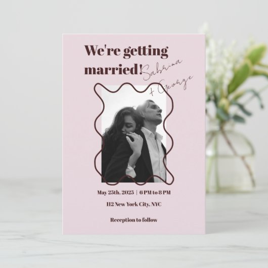Invitation Élégante photo moderne tout en un Mariage (Debout devant)