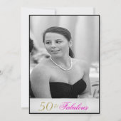 Invitation Elégante photo noir et blanc 50 et fabuleux (Dos)