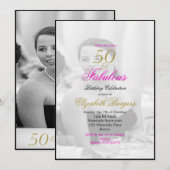 Invitation Elégante photo noir et blanc 50 et fabuleux (Devant / Derrière)