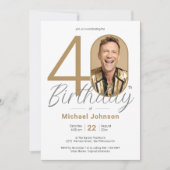 Invitation Elégante photo personnalisée 40e anniversaire (Devant)